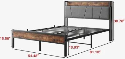 Hivvago FullSized Easy Assembly Full Metal Vintage Platform Bed Frame