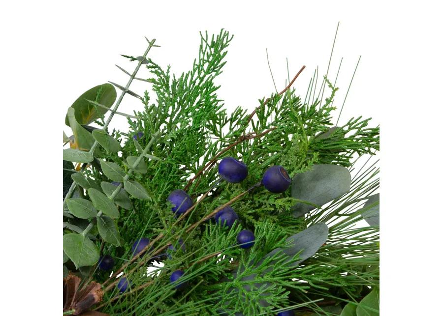 Blueberry Eucalyptus Pine Artificial Christmas Wreath  28" Unlit