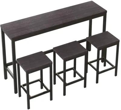 Modern Design Kitchen Dining Table, Pub Table, Long Dining Table Set With 3 Stools