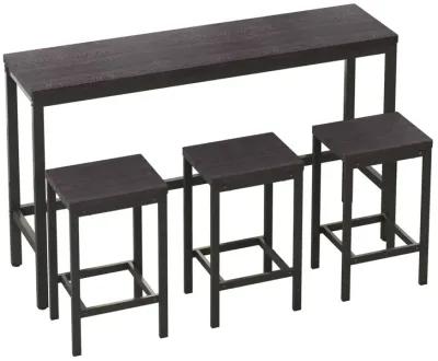 Modern Design Kitchen Dining Table, Pub Table, Long Dining Table Set With 3 Stools