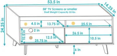 Sunnydaze Mid-Century Modern TV Stand Console for 58" TV