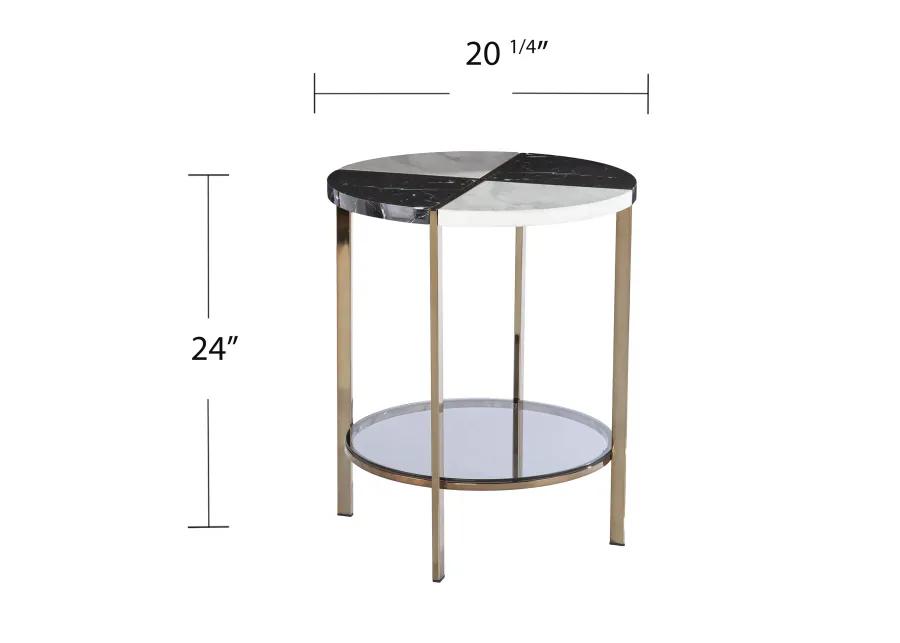 Cortinada Round Faux Marble End Table