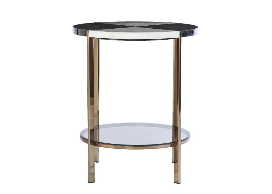 Cortinada Round Faux Marble End Table