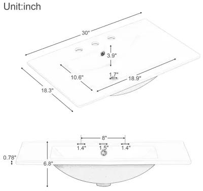 Merax Bathroom Vanity with Sink Top and Two Drawers