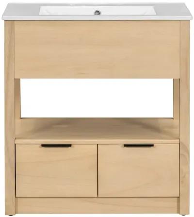 Merax Bathroom Vanity with Sink Top and Two Drawers