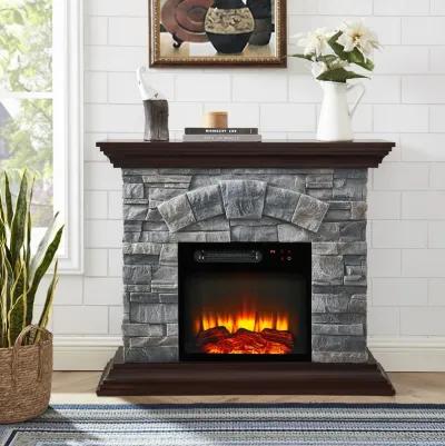 FESVITO 40 in. Faux Stone Freestanding Electric Fireplace