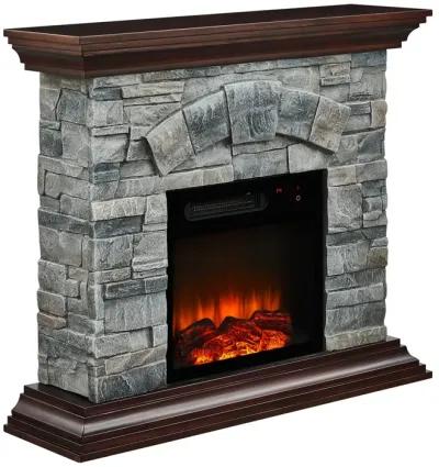 FESVITO 40 in. Faux Stone Freestanding Electric Fireplace