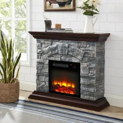 FESVITO 40 in. Faux Stone Freestanding Electric Fireplace