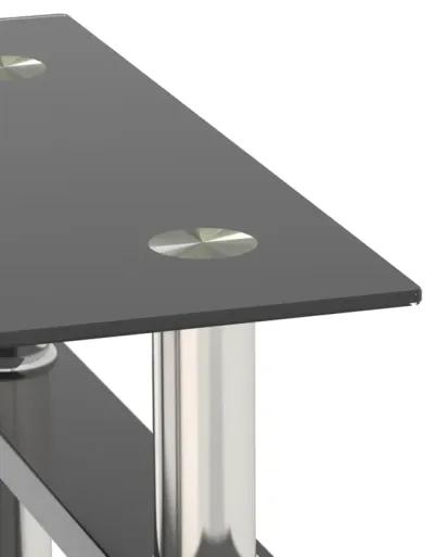 Modern Black Tempered Glass End Tables