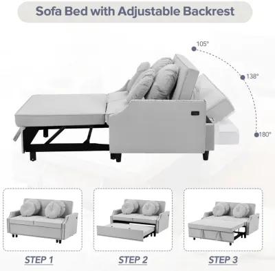 Merax Adjustable Sofa Bed with  Two USB Ports