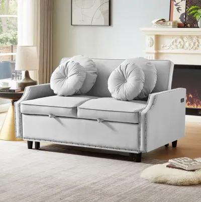 Merax Adjustable Sofa Bed with  Two USB Ports