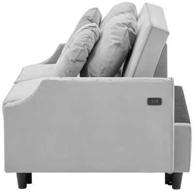 Merax Adjustable Sofa Bed with  Two USB Ports