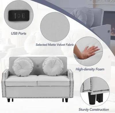 Merax Adjustable Sofa Bed with  Two USB Ports