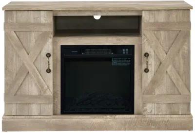 Farmhouse TV Stand with Fireplace Insert