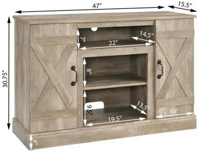 Farmhouse TV Stand with Fireplace Insert