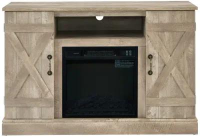 Farmhouse TV Stand with Fireplace Insert