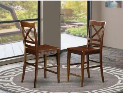 Quincy Counter Height Stools With X-Back in Mahogany Finish, Set of 2