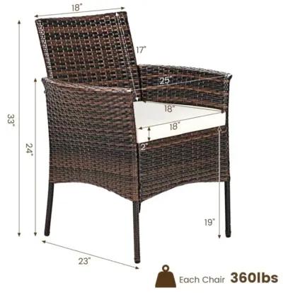 Hivvago 2 Pieces Outdoor PE Rattan Armchairs with Removable Cushions