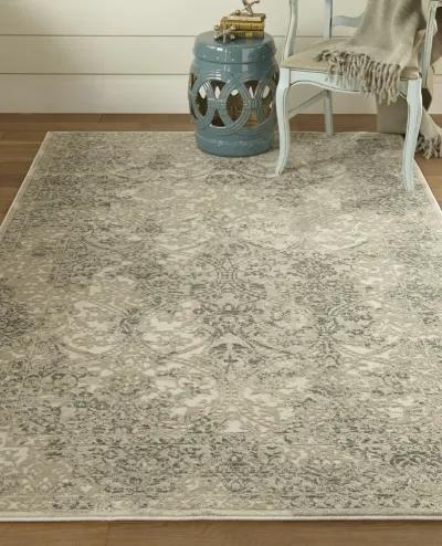 Prasad 3682F Ivory/Gray/Black 1'8" x 2'10" Rug