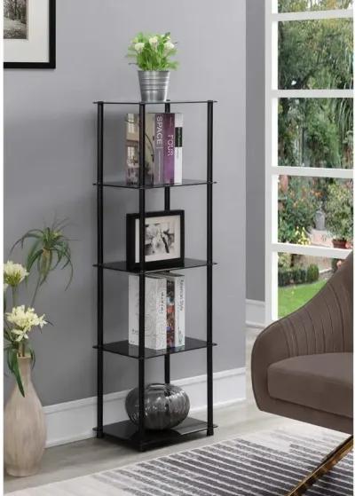 Convenience Concepts Designs2Go Classic Glass 5 Tier Tower, Black Glass