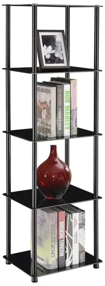 Convenience Concepts Designs2Go Classic Glass 5 Tier Tower, Black Glass