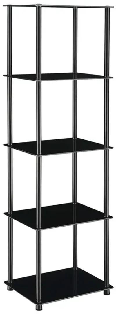 Convenience Concepts Designs2Go Classic Glass 5 Tier Tower, Black Glass