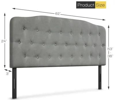 Queen Upholstered Headboard with Adjustable Heights