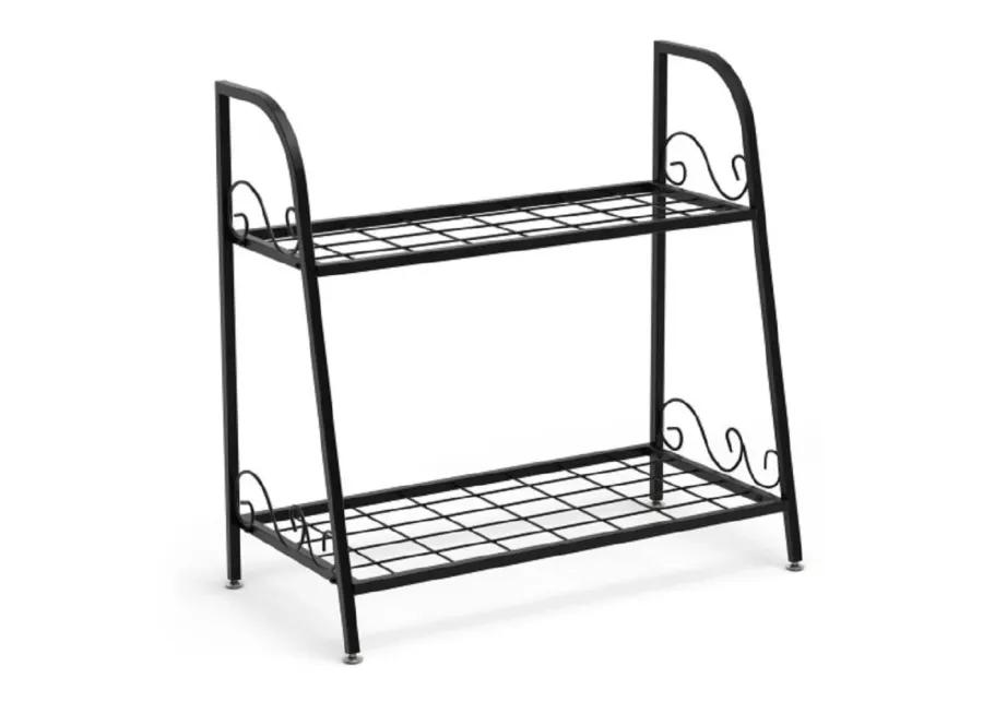 2-tier Patio Metal Plant Stand