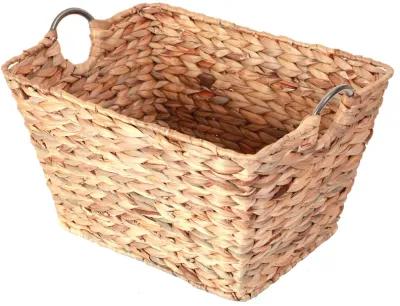 Large Square Water Hyacinth Wicker Laundry Basket