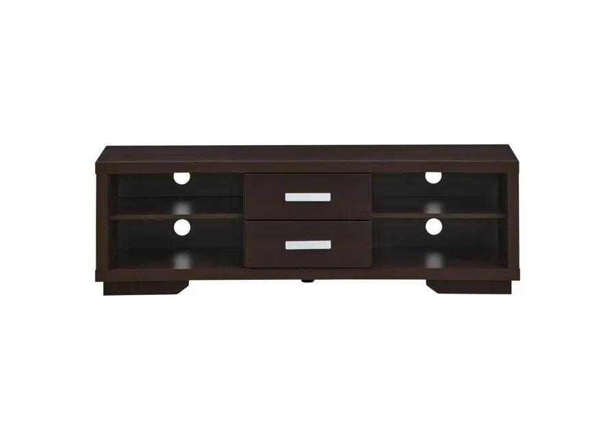 Modern TV Stand Entertainment Center with 2 Drawers and 4 Open Shelves