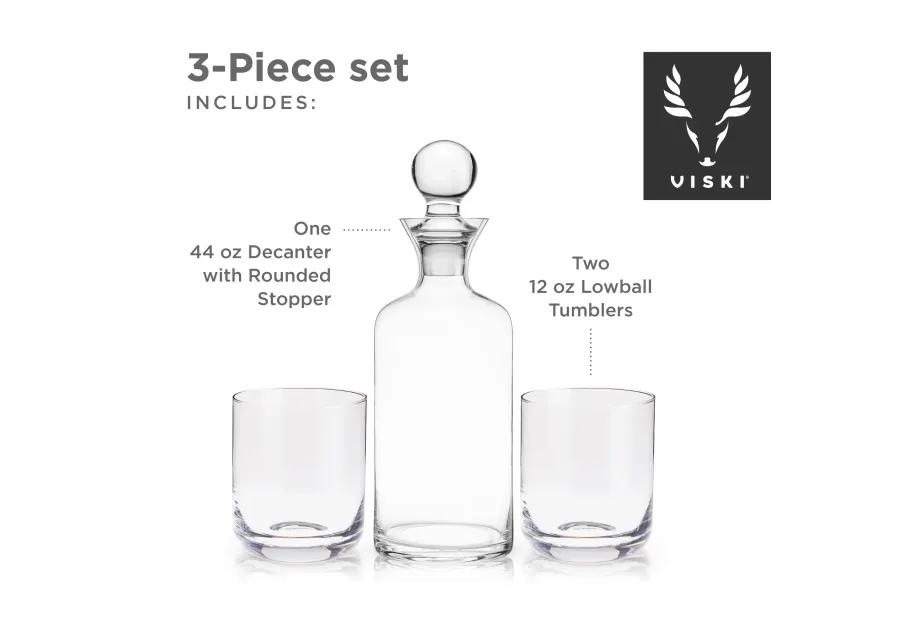 Raye Modern Crystal Liquor Decanter and Tumbler Set