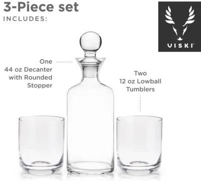 Raye Modern Crystal Liquor Decanter and Tumbler Set