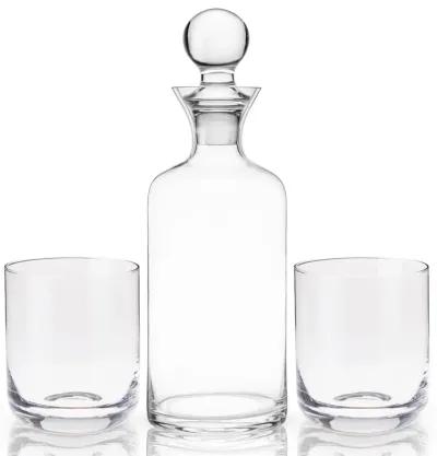 Raye Modern Crystal Liquor Decanter and Tumbler Set