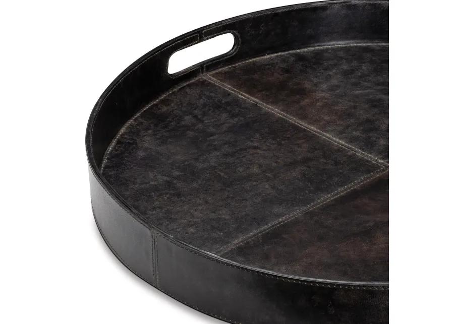 Derby Round Leather Tray