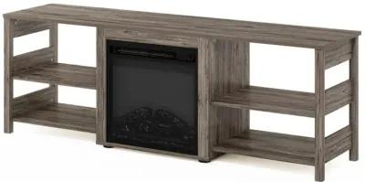 Furinno Classic 70 Inch TV Stand with Fireplace, Rustic Oak