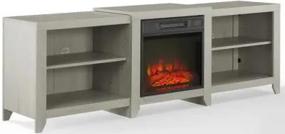 Ronin 69" Low Profile Tv Stand W/Fireplace Whitewash