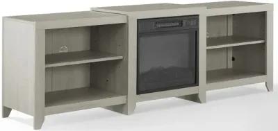 Ronin 69" Low Profile Tv Stand W/Fireplace Whitewash