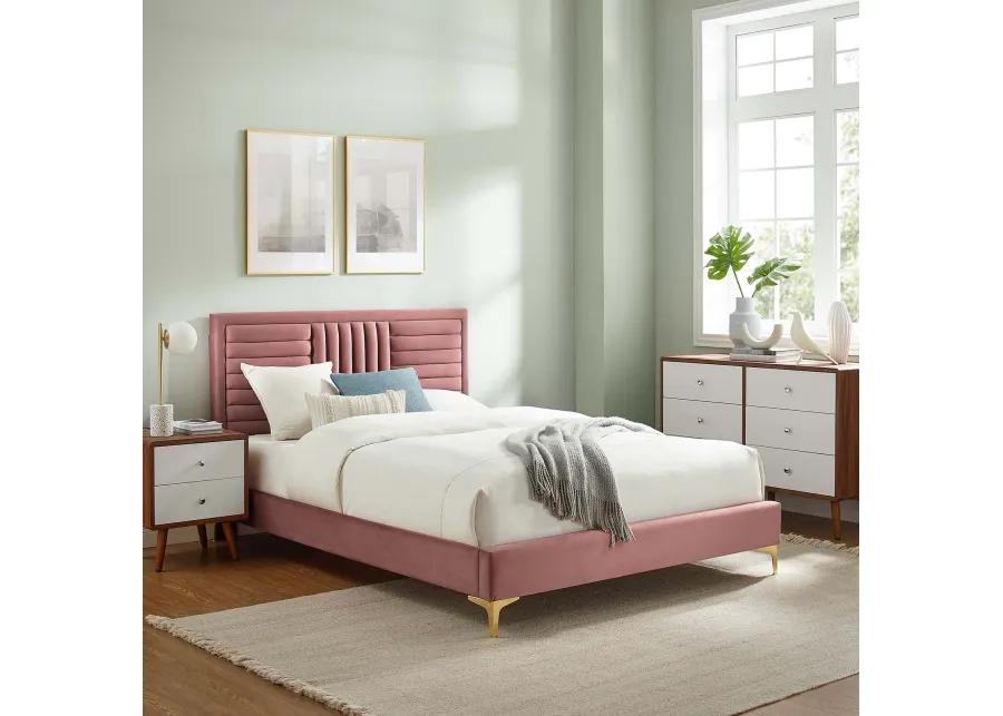 Modway - Sofia Channel Tufted Performance Velvet King Platform Bed