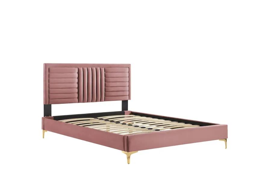 Modway - Sofia Channel Tufted Performance Velvet King Platform Bed