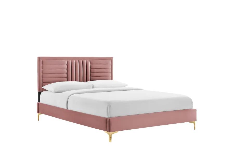 Modway - Sofia Channel Tufted Performance Velvet King Platform Bed