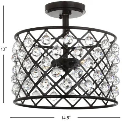 Gabrielle Crystal/Metal LED Semi-Flush Mount