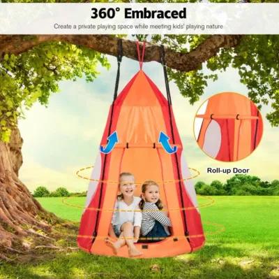 Hivvago 2-in-1 40 Inch Kids Hanging Chair Detachable Swing Tent