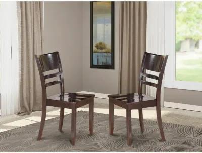 East West Furniture Lynfield  Dining  Chair  with  Wood  Seat  in  Cappuccino  Finish,  Set  of  2