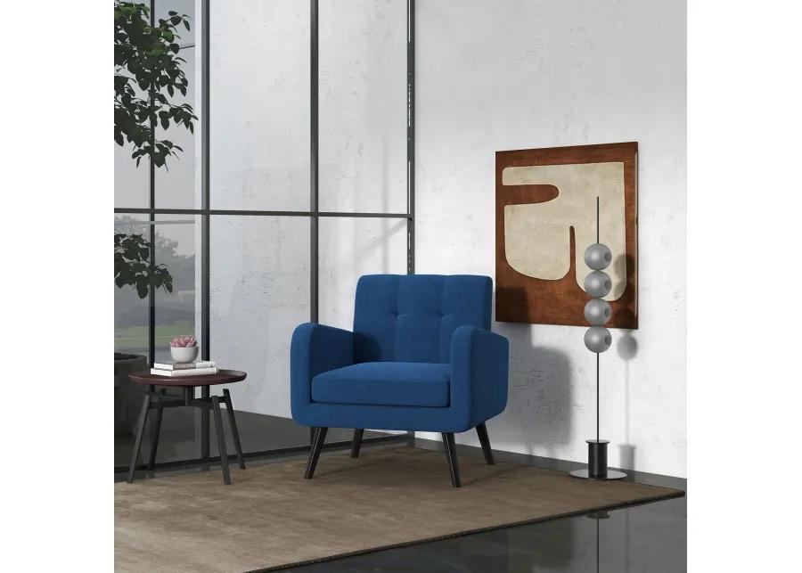 Modern Upholstered Comfy Accent Chair Single Sofa with Rubber Wood Legs