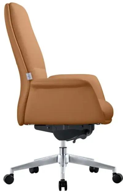 LeisureMod Summit Series Office Chair In Acorn BrownLeather