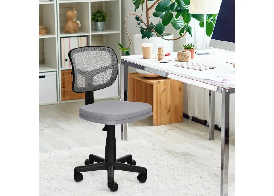 Armless Computer Chair with Height Adjustment and Breathable Mesh for Home Office