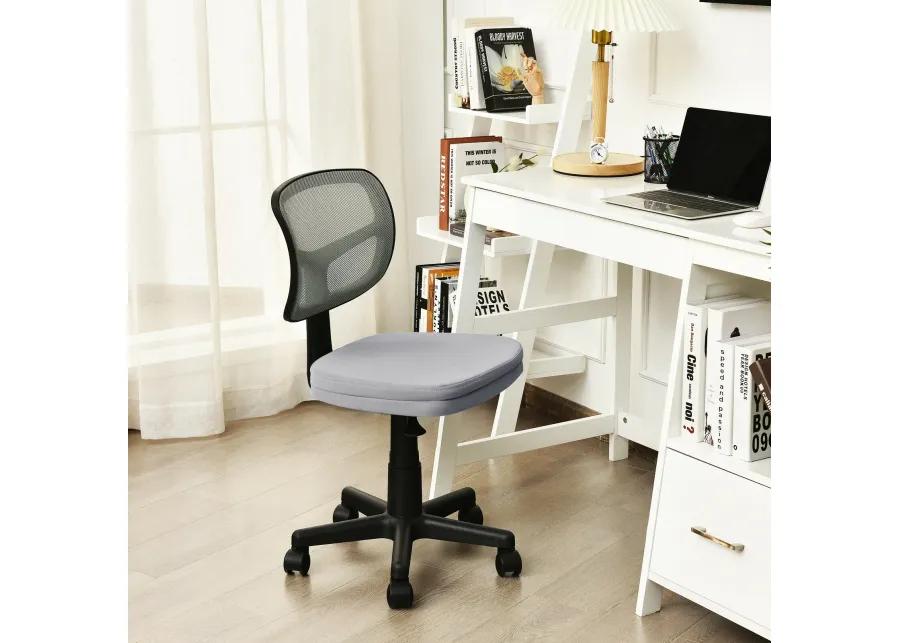 Armless Computer Chair with Height Adjustment and Breathable Mesh for Home Office