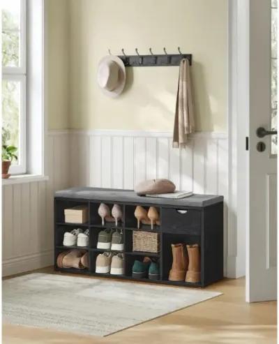 Storage Bench with Cushion for Entryway Organization and Comfortable Seating