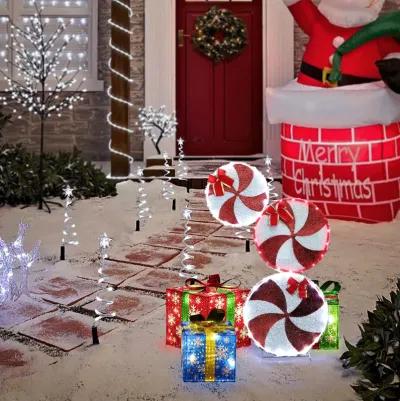 LuxenHome  LuxenHome 2.7-Ft Tall Peppermint Candy Lighted Holiday Decoration