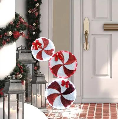 LuxenHome  LuxenHome 2.7-Ft Tall Peppermint Candy Lighted Holiday Decoration